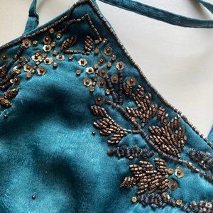 🍄 Free People Teal Beaded Tank
